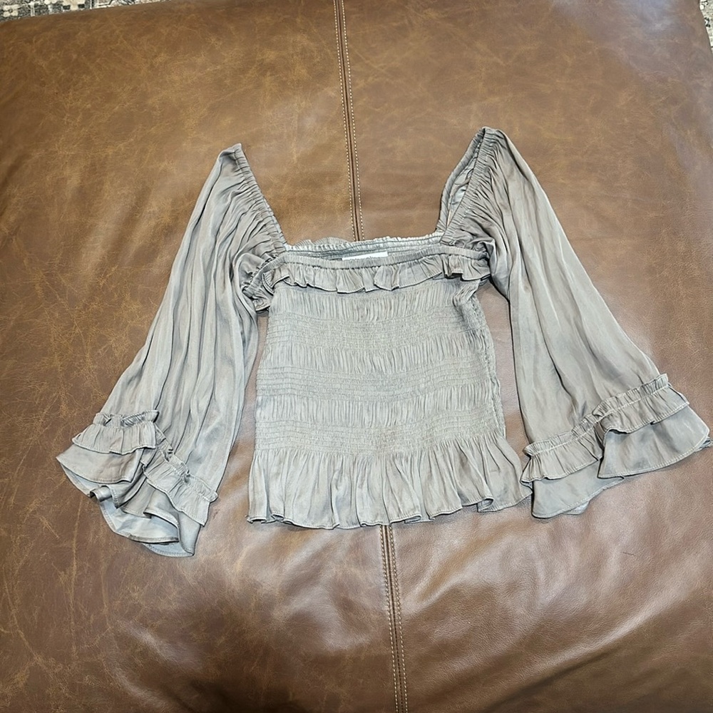 Boutique long sleeve silk top
